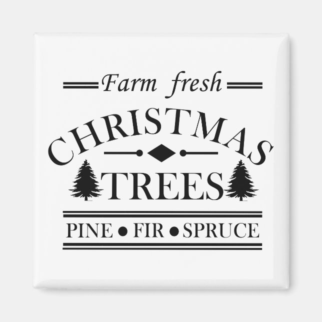 Farm fresh Merry Christmas pine trees Magnet (Front)