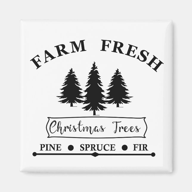 Farm fresh Merry Christmas pine trees Magnet (Front)
