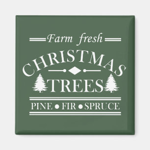 Farm fresh Merry Christmas pine trees Magnet