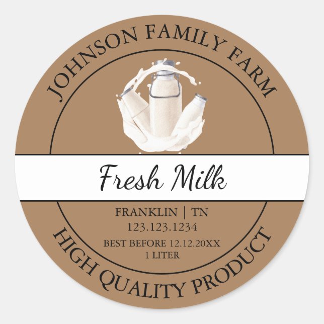Farm Fresh Milk Brown Label (Front)