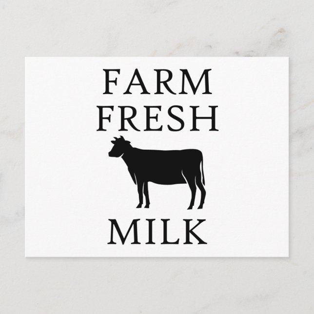 Farm Fresh Milk, Cow Postcard (Front)