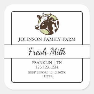 Farm Fresh Milk Square Label