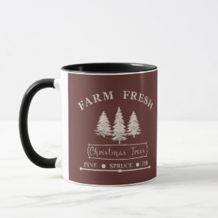 Farm Fresh Modern Christmas Pine trees Mug