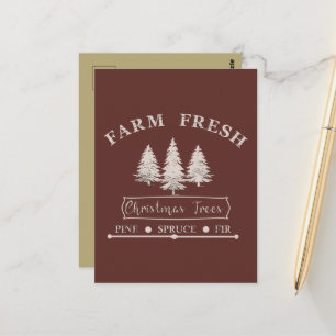Farm Fresh Modern Christmas Pine trees Postcard