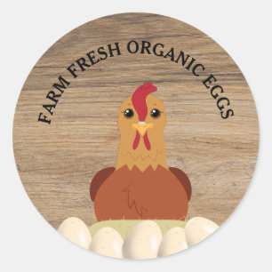 Farm Fresh Organic Eggs  Classic Round Sticker