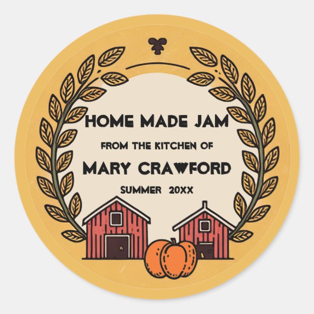 Farm Fresh Personalised Canning Jarring Labels (Front)