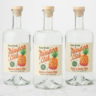 Farm-Fresh Pineco Club Vintage Fruit Liquor Bottle Label