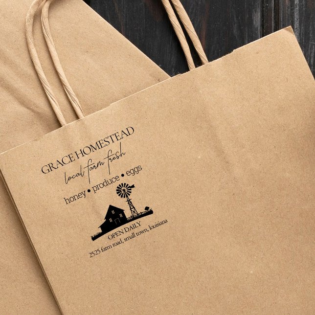 Farm Fresh Produce Barn Farmers Market Add Name Rubber Stamp (Creator Uploaded)