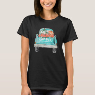 Farm Fresh Pumpkin Cute Truck Happy Autumn Fall Th T-Shirt