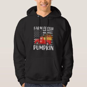 Farm Fresh Pumpkin Truck Cute Fall Leaves Autumn P Hoodie