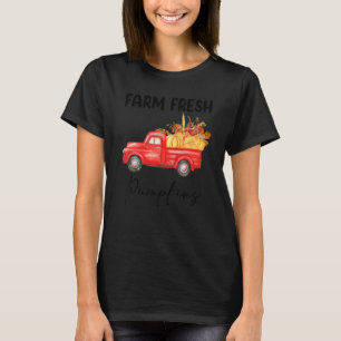 Farm Fresh Pumpkin Truck Cute Fall Leaves Autumn P T-Shirt