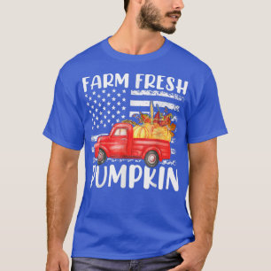 Farm Fresh Pumpkin Truck Cute Fall Leaves Autumn P T-Shirt