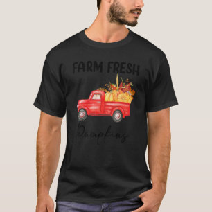 Farm Fresh Pumpkin Truck Cute Fall Leaves Autumn P T-Shirt