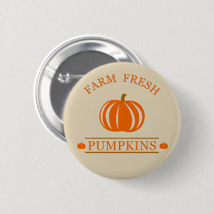 Farm fresh pumpkins 6 cm round badge