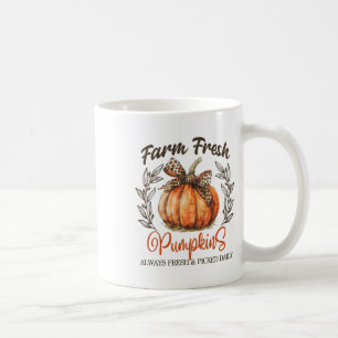 Farm Fresh Pumpkins Coquette Bow Autumn Fall Thank Coffee Mug