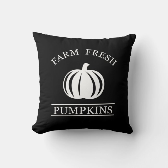 Farm fresh pumpkins fall autumn cushion (Front)