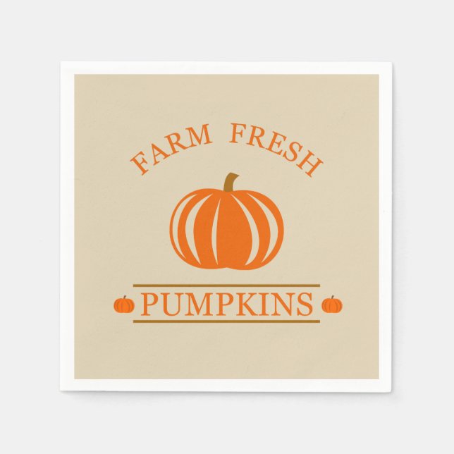 Farm fresh pumpkins fall autumn napkin (Front)