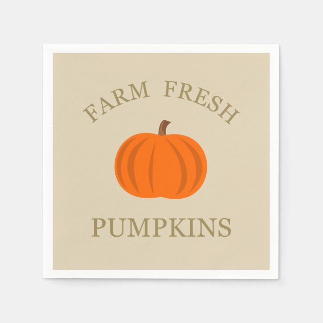 Farm fresh pumpkins fall autumn napkin (Front)