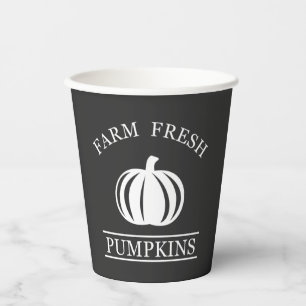 Farm fresh pumpkins fall autumn paper cups