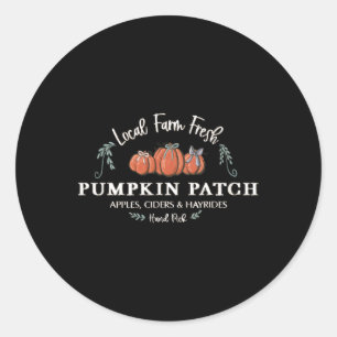 Farm Fresh Pumpkins Fun Autumn Halloween Thanksgiv Classic Round Sticker