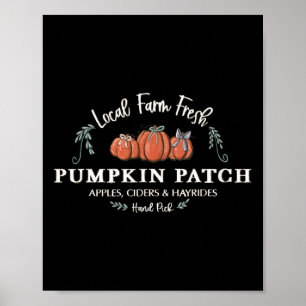 Farm Fresh Pumpkins Fun Autumn Halloween Thanksgiv Poster