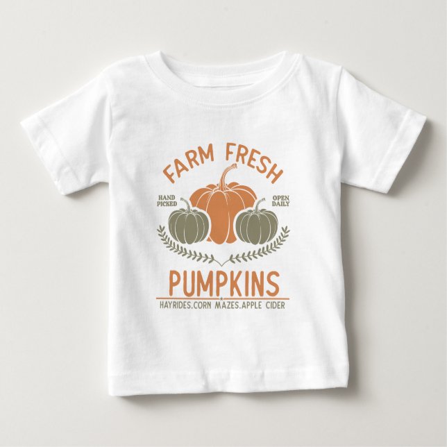 Farm Fresh Pumpkins | Hand Picked Baby T-Shirt (Front)