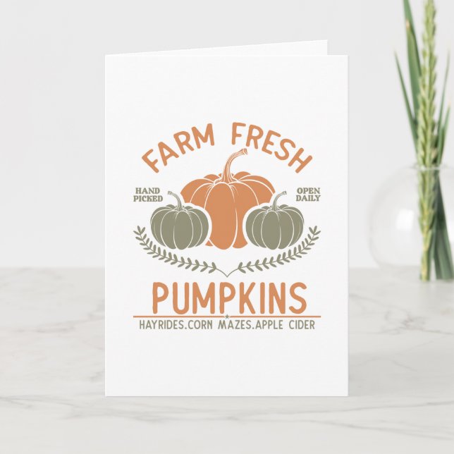 Farm Fresh Pumpkins | Hand Picked Card (Front)
