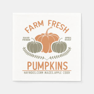 Farm Fresh Pumpkins   Hand Picked Napkin