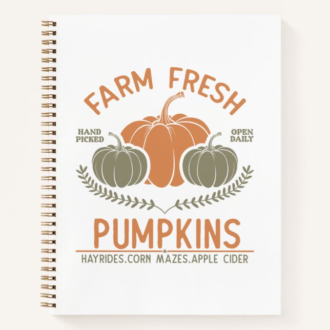 Farm Fresh Pumpkins | Hand Picked Notebook (Front)