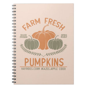 Farm Fresh Pumpkins   Hand Picked Notebook
