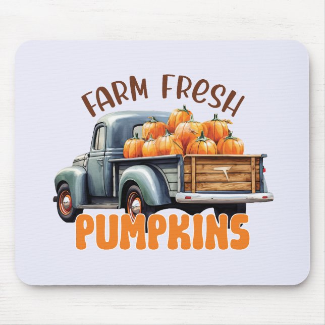 Farm Fresh Pumpkins – Rustic Truck Mouse Pad (Front)