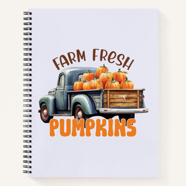 Farm Fresh Pumpkins – Rustic Truck Notebook (Front)