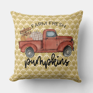 Farm  Fresh Pumpkins with Gold Deco Back  Cushion