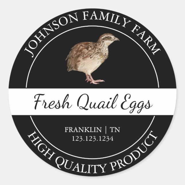 Farm Fresh Quail Egg Black Label (Front)