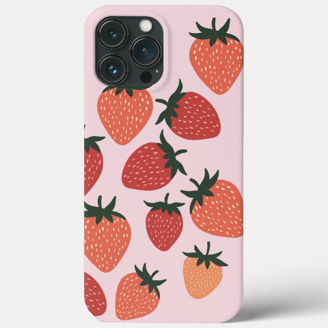 Farm-Fresh Strawberries on Pink Case-Mate iPhone Case (Back)