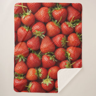 Farm-Fresh Strawberry Field Sherpa Blanket