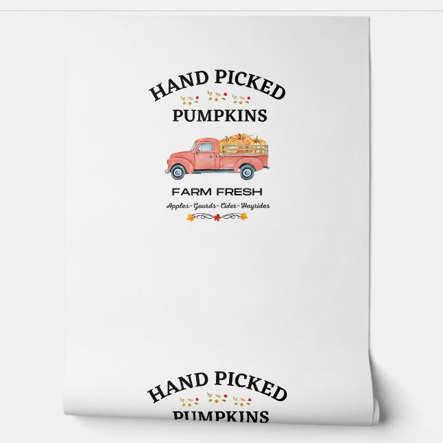 FARM FRESH, THANKSGIVING, OLD RED TRUCK PUMPKIN PA WALLPAPER (Unrolling)
