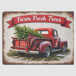 Farm Fresh Trees Vintage Red Truck Holiday Tissue Paper