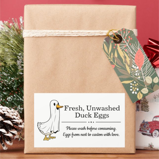 Farm Fresh Unwashed Duck Eggs Carton Rectangular Sticker (Holiday)