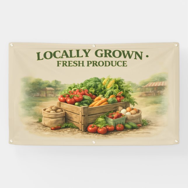 Farm Fresh Vegetable & Free Range Egg Banner (Horizontal)