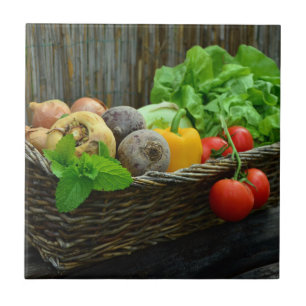 Farm Fresh Vegetables Ceramic Tile