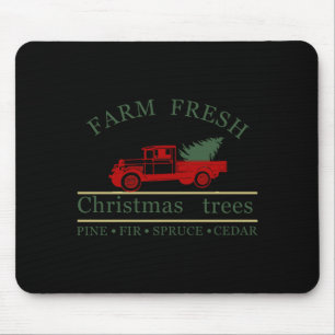 Farm Fresh Vintage Clic Truck Ne Trees Mouse Pad