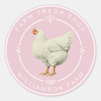 Farm Fresh Vintage Hen Eggs Carton Pink