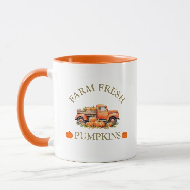 Farm fresh watercolor pumpkins fall autumn mug (Left)