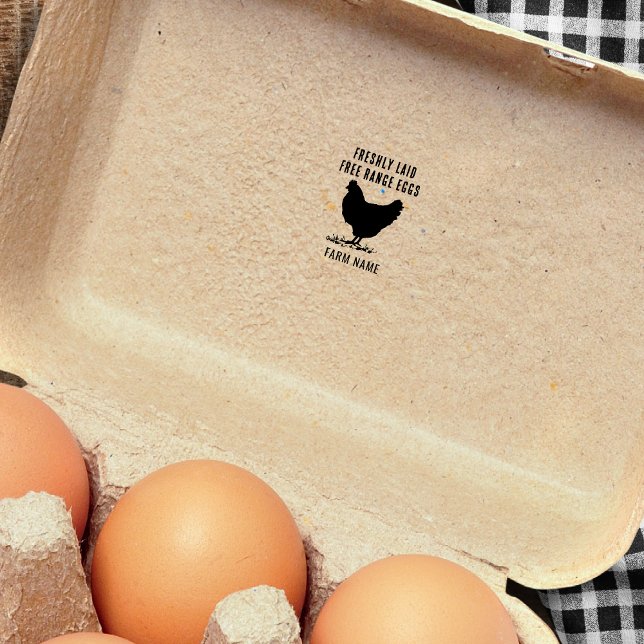 Farm Freshly Laid Eggs Hen Chicken Motif   Self-inking Stamp (Creator Uploaded)