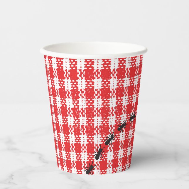 Farm Friends Gingham Birthday Party Paper Cups (Front)