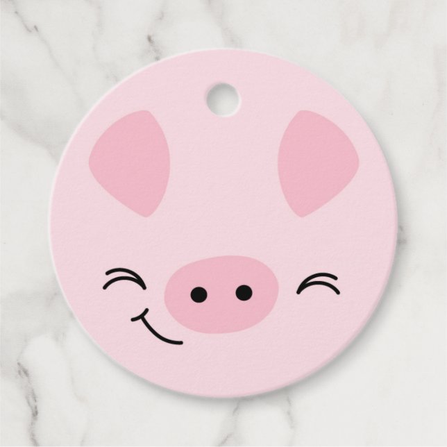 Farm Friends Playful Pig Gift Tag (Front)
