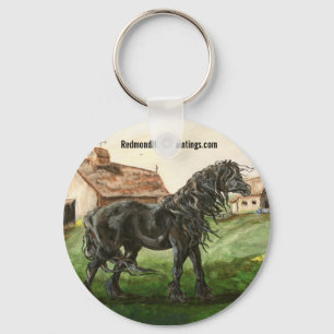 Farm Friesian Keychain