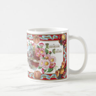Farm, Fruit and Pink Mums Thanksgiving Coffee Mug