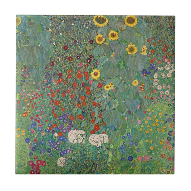 Farm Garden Elegance - Klimt Ceramic Tile (Front)